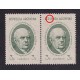 ARGENTINA 1938 GJ 818 PAREJA DE ESTAMPILLAS NUEVAS CON GOMA CON VARIEDAD SEÑALADA  